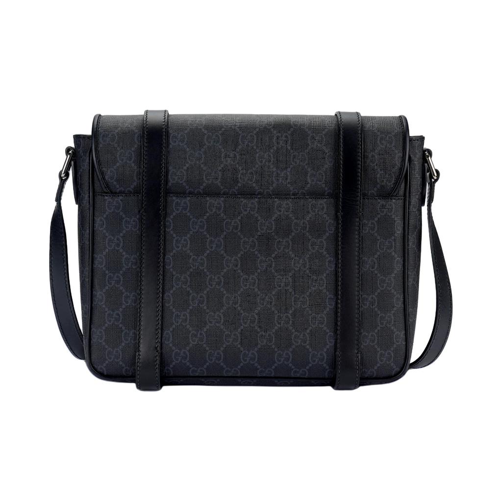 Gucci GG Monogram Canvas Messenger Crossbody Bag In Black For Men Daily Use