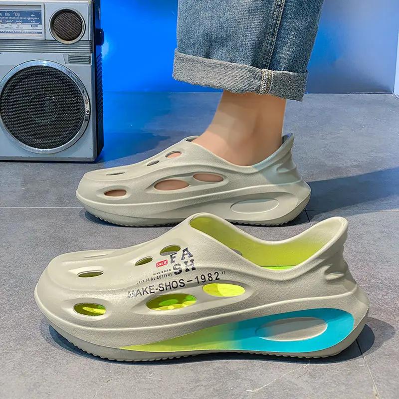 Мужская обувь Нескользящая высококачественная обувь с отверстиями Мужские сандалии Дешевая распродажа Корейский стиль Уличная обувь 2024 года Новые стили Купить тренд