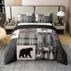 Erosebridal Hunting Deer 100% Cotton Duvet Cover Queen Size for Boys Rustic Farmhouse Bedding Set Bear Adventure Themed Comforter Cover West