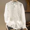 Fine Elegant Blouses for Women Boho Long Sleeve Lace Embroider Hollow Out Blouses for Lady Shirts Fashion Women's Clothing