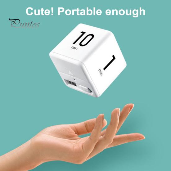 Вращающийся таймер Pomodoro на 1-60 минут с предустановленным светодиодным дисплеем, регулируемым объемом, таймер-куб для работы, учебы, кухни, портативный, с сенсорным управлением, регулируемый