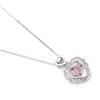 Women Necklace Pink Rhinestone Heart Pendant Adjustable Length Clavicle Necklace Valentines Day Anniversary Gift Wedding