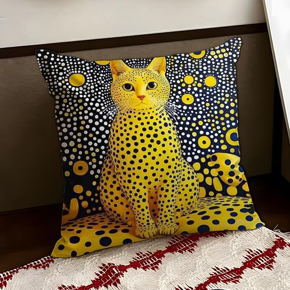YYayoi KKusama Abstract Art Cushion Cover Reversible Soft Durable Pillow Cover Home Car MultiScene Use for Daily Comfort