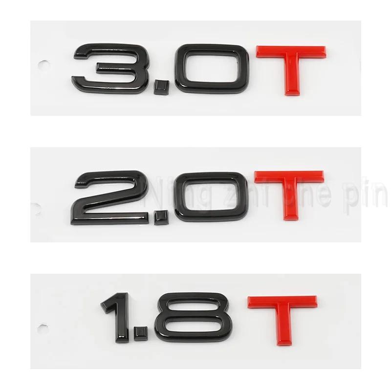 Car Rear Trunk Tail Boot 3.0T 1.8T 2.0T Displacement Logo Badge Emblem Decals Sticker For qwer114 A2 A3 A4 A5 A6 A7 A8 Q2 Q3 Q5 Q7
