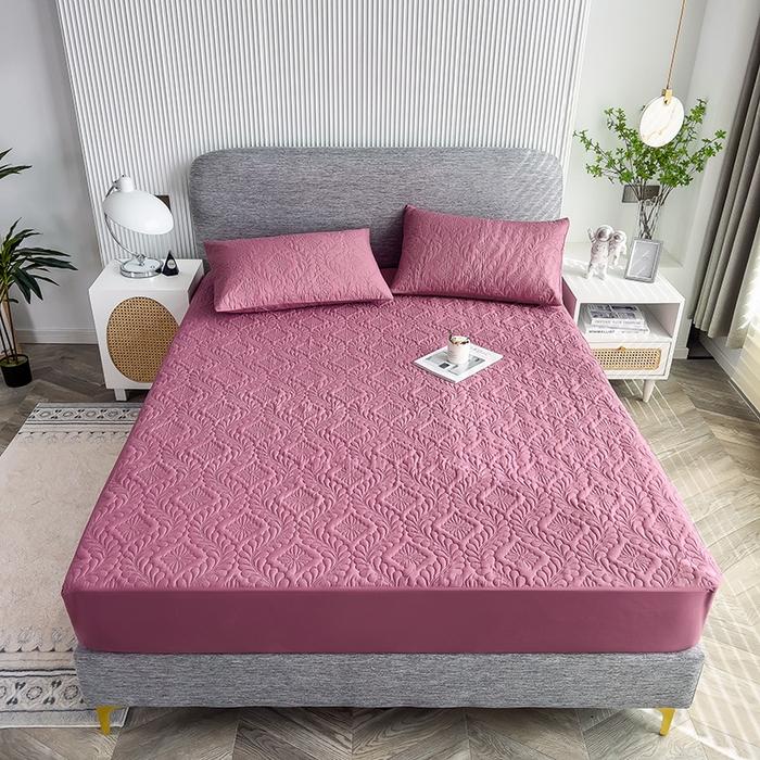 Водонепроницаемое хлопковое покрывало, мягкое, приятное для кожи покрывало для кровати, нескользящее покрывало с эластичной лентой, простыня на подкладке для кровати