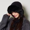 Knitted Hat Women's Autumn Winter Hemp Pattern Wool Collar Wool Hat Velvet Snow Hat