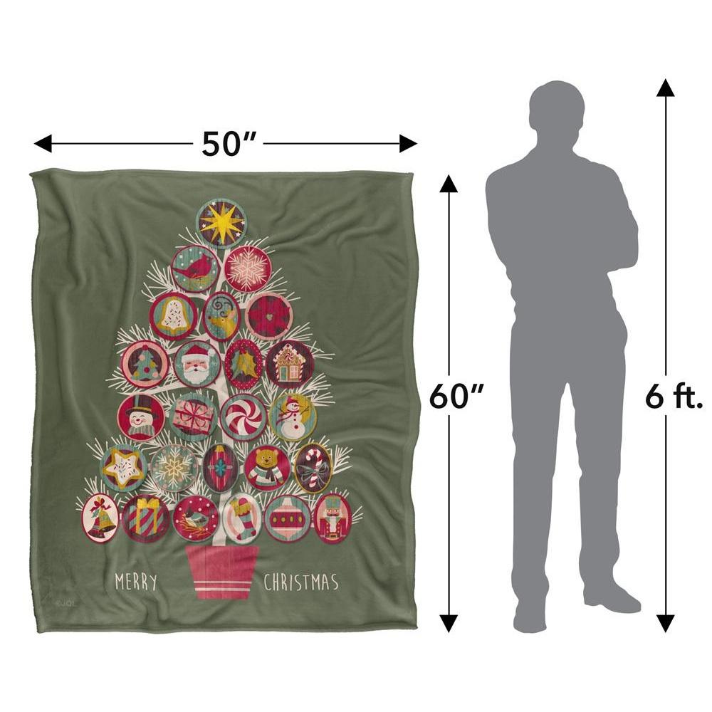 JQ Licensing Silky Christmas Ornaments Supersoft Blanket