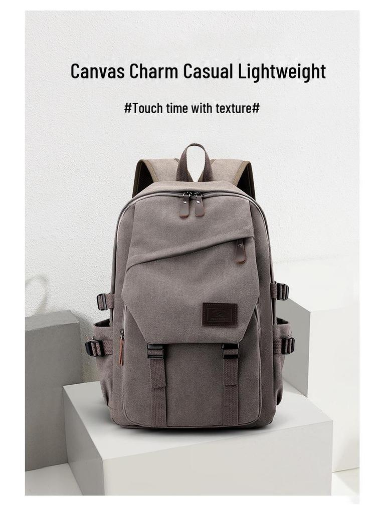 Мужской холщовый рюкзак большой вместимости, сумка для ноутбука 15,6 дюйма для студентов и пассажиров