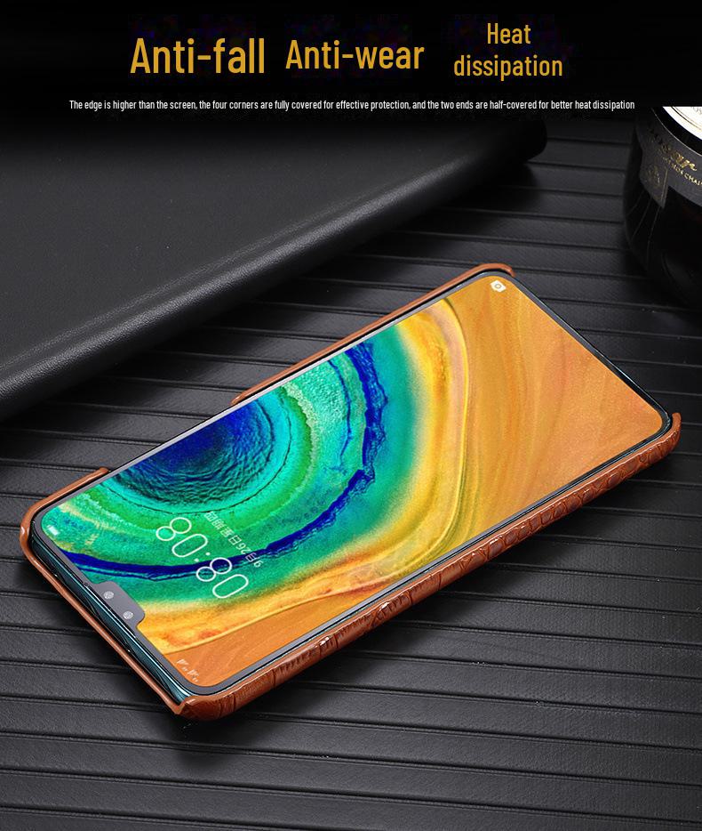 Чехол Honor 20 и 20Pro из натуральной кожи - с узором под крокодиловую кожу, получехол