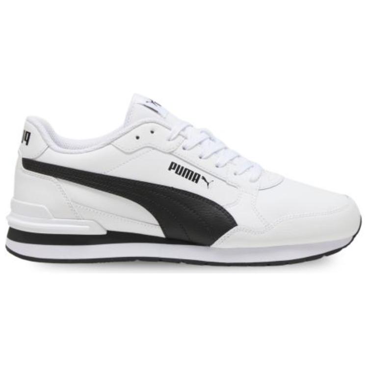 Puma ST Runner V4 Leather White Cast Iron Unisex Sneakers Black 399068-02