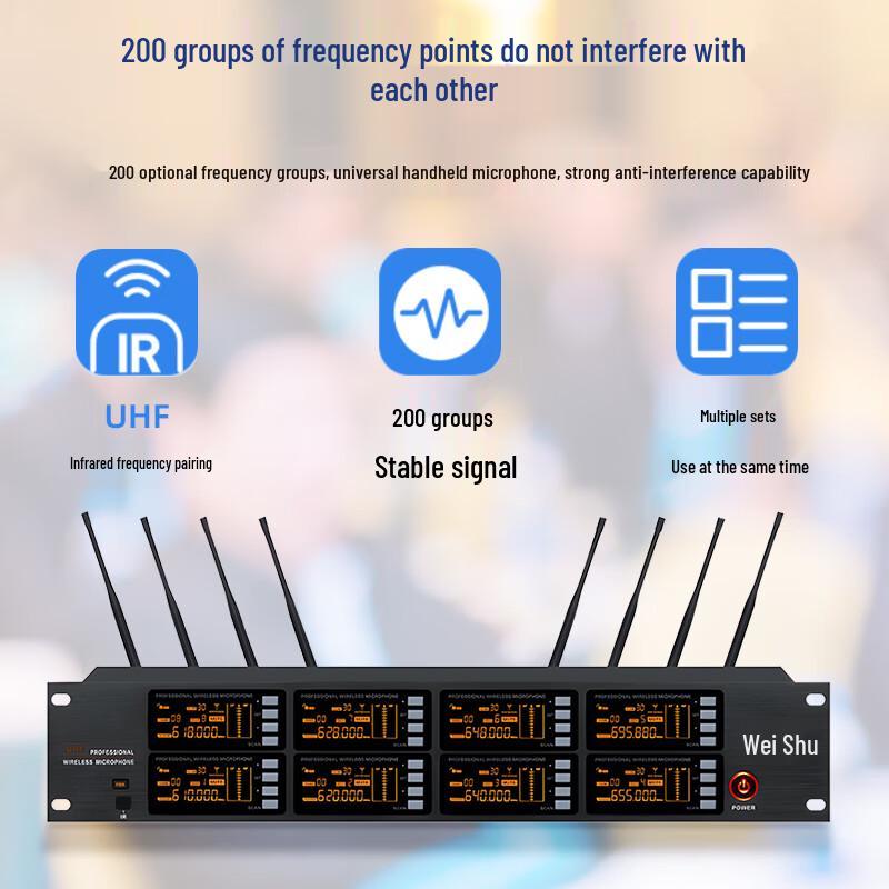 Weishu WSPM-E102 Профессиональная беспроводная UHF-система конференц-микрофонов (Китайская версия)