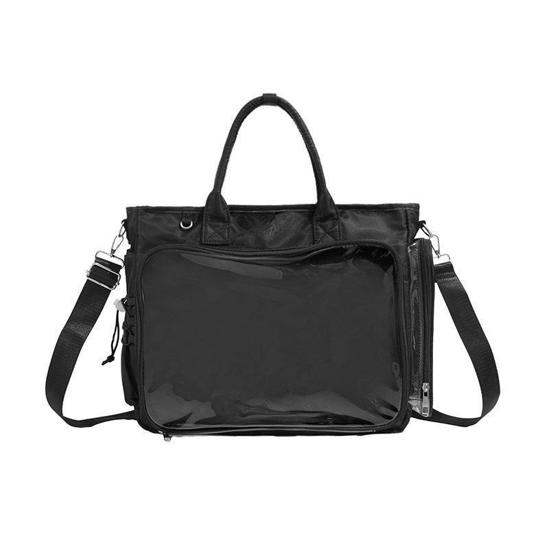 Large Capacity Transparent Commuter Handbag 2024 New Fashionable Versatile Single Shoulder Crossbody Bag Double Shoulder Backpack