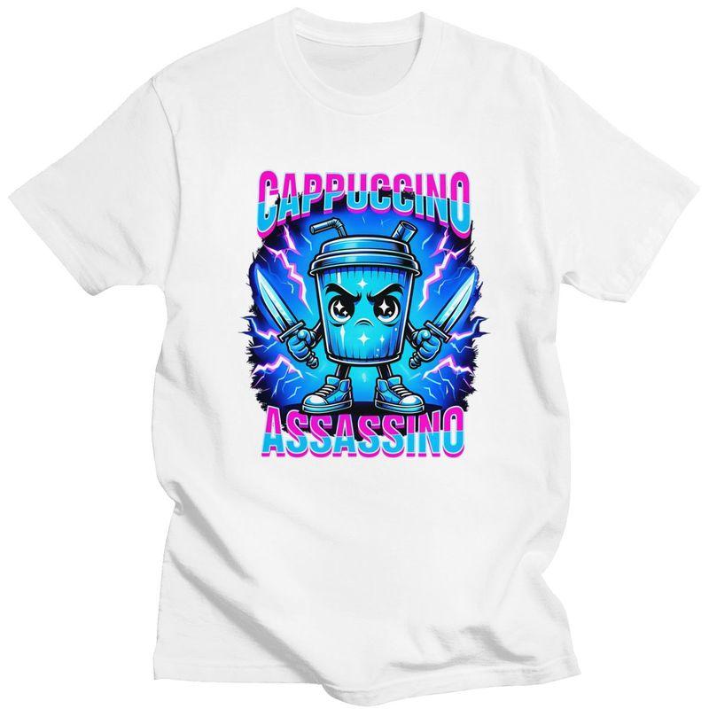 Italian Brainrot Cappuccino Assassino T Shirts 100 Cotton Tee Tops Summer O Neck Tshirts Casual Short Sleeve Clothes