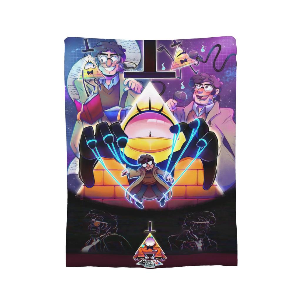 Bill Cipher Gravitys Falls blanket Velvet Textile Decor Portable Warm Throw blanket for Bed Office Bedding Throws