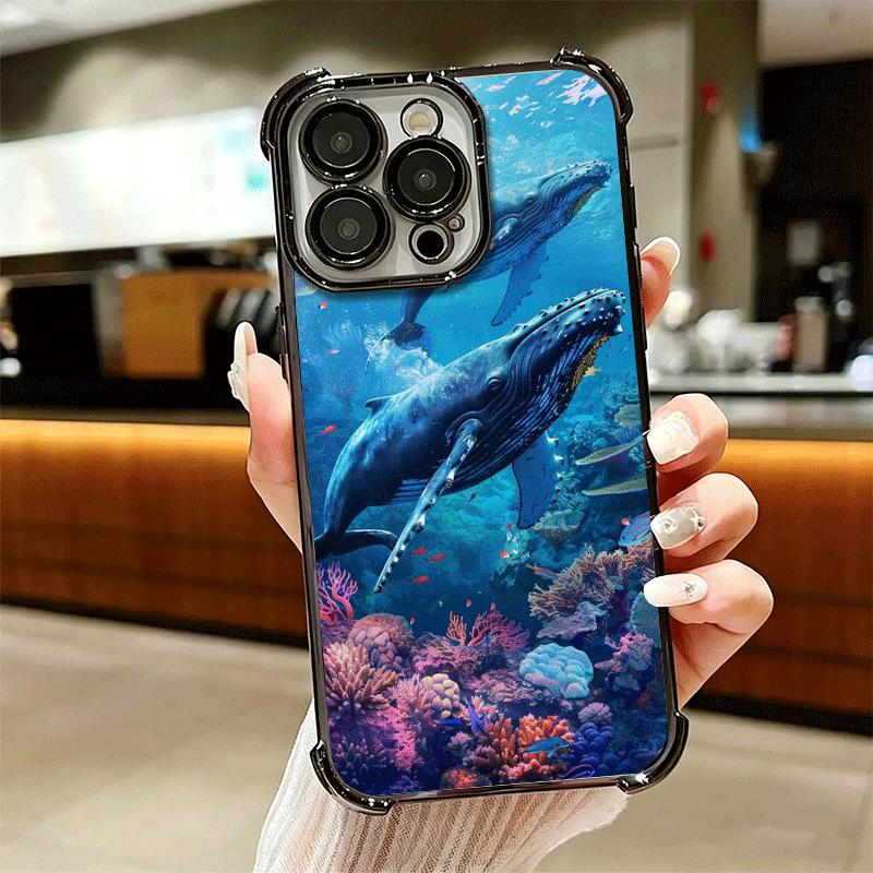 Горбатый кит Морской гигант Мягкий чехол для телефона Для iPhone 15 16 17 Air 14 Pro Max 16E Plus 13 12 Mini Покрытие Защита от падения Fundas