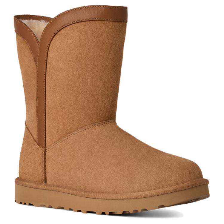 UGG Women's Classic Ultra Mini Platform Boots Chestnut Suede Wool Lined Slip On Winter Boots 1174515-CHE