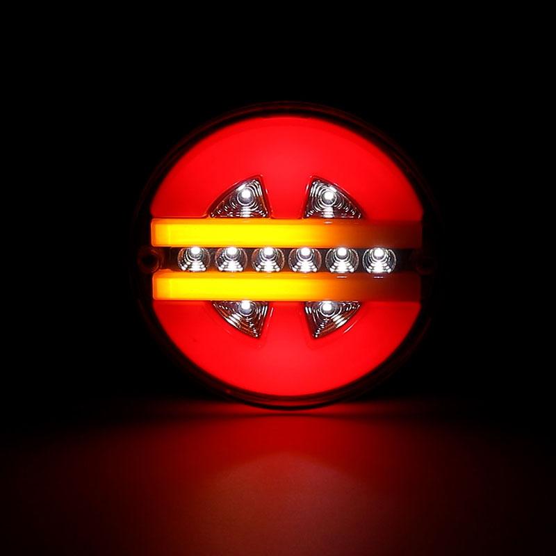2PCS LED Truck Trailer Tail Lights Waterproof Flow Running Turn Signal Brake Stop Light Pickup Rear Light Tractor Taillights