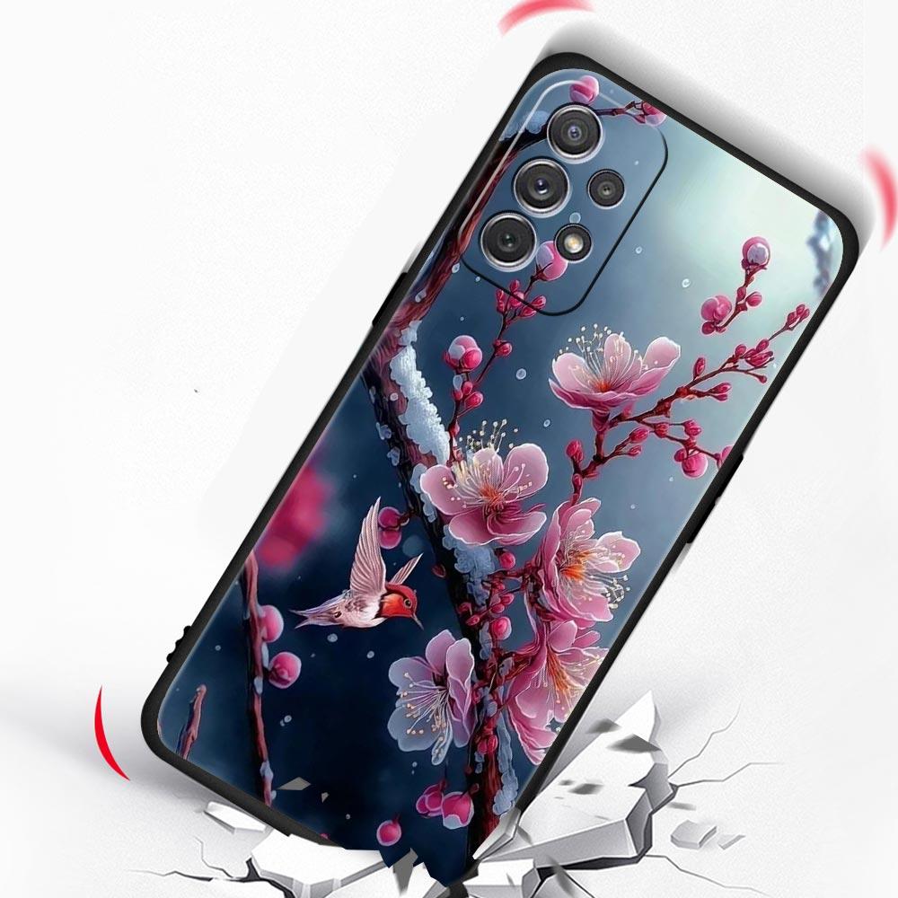 Чехол для телефона с цветами вишни для Samsung Galaxy A17 A07 A55 A35 A25 A15 A05s A33 5G A31 A23 A21s A13 A11 A41 A73 A53 A51 A71