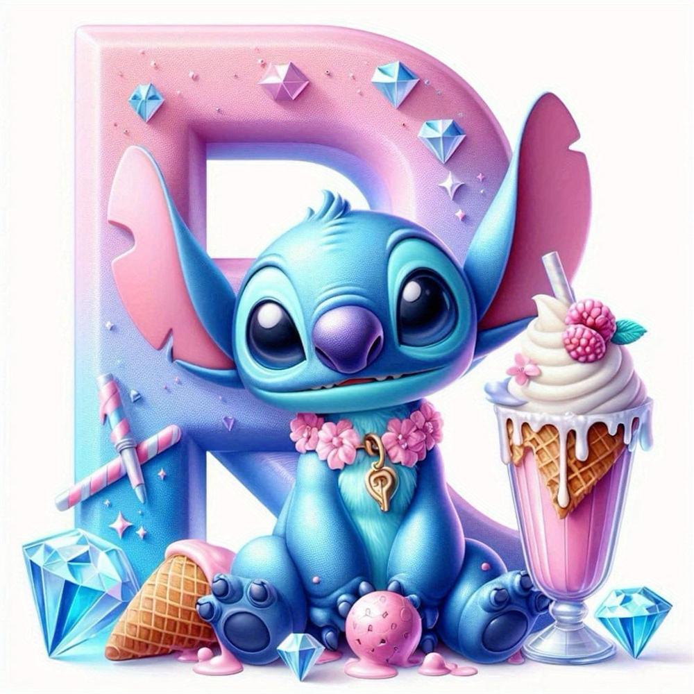 Disney Алмазная вышивка Стич Мультяшный Мозаика Новое поступление 26 Букв Картина Стразы Картина Мороженое Декор Детской Комнаты