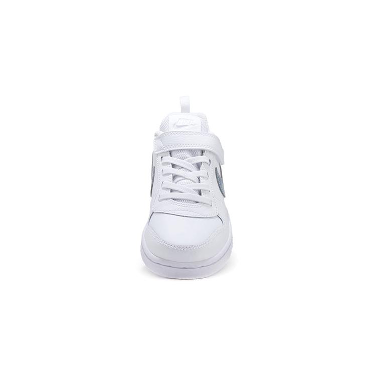 Nike Кроссовки Court Borough Low На липучках Низкие Скейтбордические Бело-синие Детские Возраст 3-7 лет 870028-102