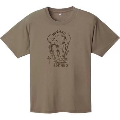 MONTBELL Быстросохнущая футболка с круглым вырезом для кемпинга, дышащая, с принтом, с коротким рукавом, унисекс, коричневая