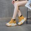 Autumn Women's Casual Platform Sneakers Stars Canvas Trainers Running Sport Shoes Tennis Shoes Thick-Sole Walking Sneakers 34