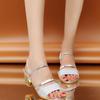 Summer Sandals Women's Open-toed Mid-heel Thick Heel Sandals Comfortable and Fashionable Sandals