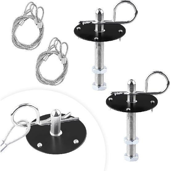 2 PCS Stainless Steel Car Hood P Kit, Quick Release Hood Cover Pin Lock Appearance Kit With Racing Lanyard, Universal Engine Bumper Bonnet Pin For