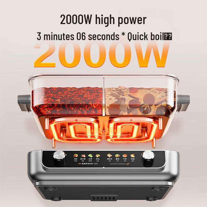 Midea 8L Dual Zone Electric Hot Pot with Independent Temp Control