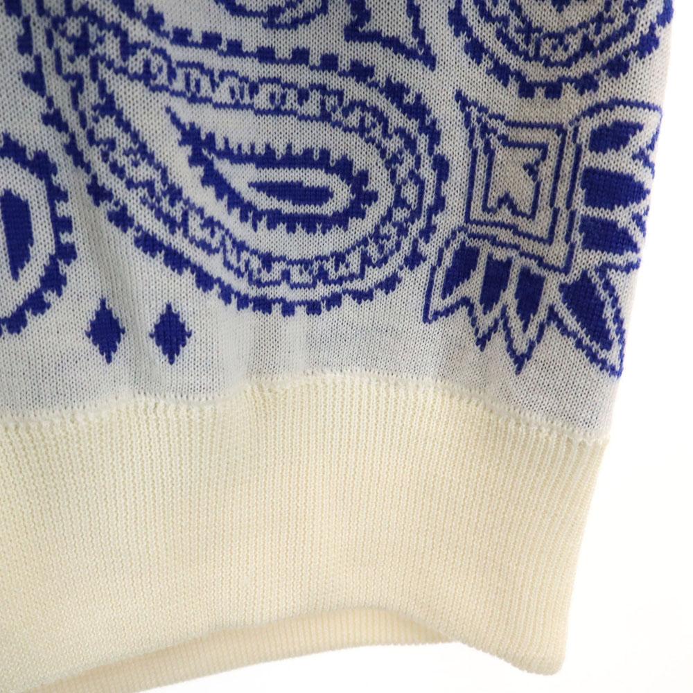 Неиспользованный PHENOMENON шерстяной свитер с длинным рукавом и узором пейсли L белый вязаный Женский Б/У