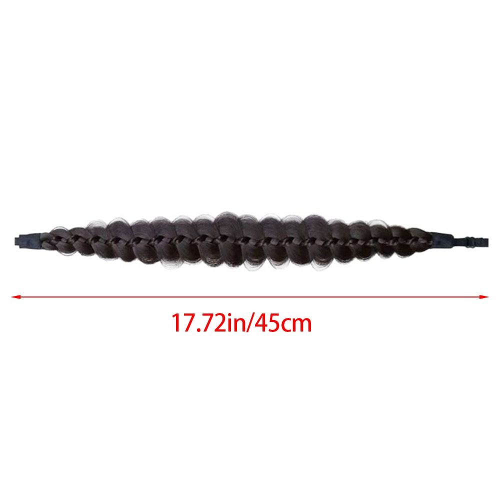 Adjustable Braided Hair Headband Stretchable Synthetic Hair Bun Fishbone Braids Women Girls