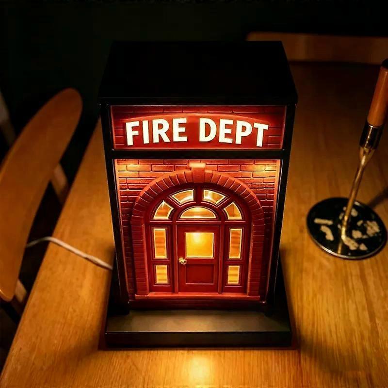 Fire Dept Vintage Lamp, Fire Department Retro Desk Lamp, Home Atmosphere Light