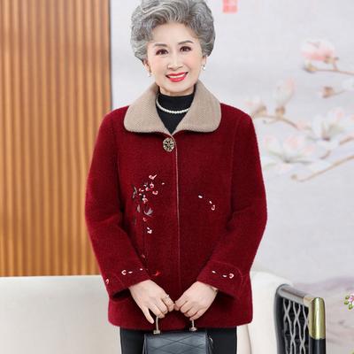 Бабушкин Пак Флис Утолщенный Лацкан Топ Мамин Пак Свободная Весенняя Одежда