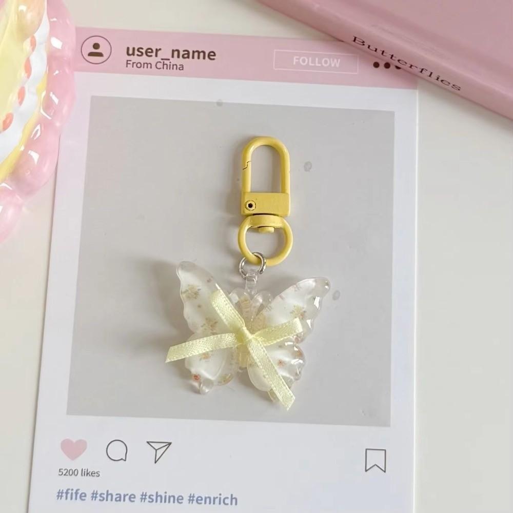 Hangings Butterfly Keychain Super Fairy Jelly Key Chain New Earphone Case Pendant Girls