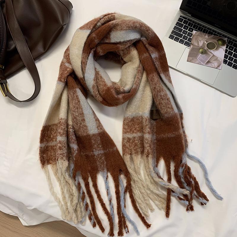 Maillard High End Scarf for Women Winter New Korean Version Versatile Tassel Mohair Warm Student Scarf