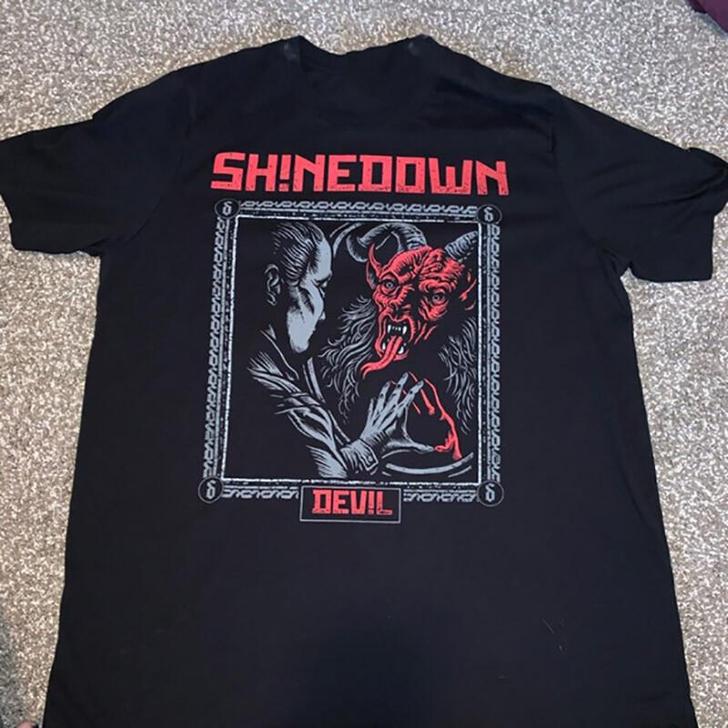 Футболка Shinedown Attention World Tour с коротким рукавом, хлопковая, черная, всех размеров, AH1003, унисекс.
