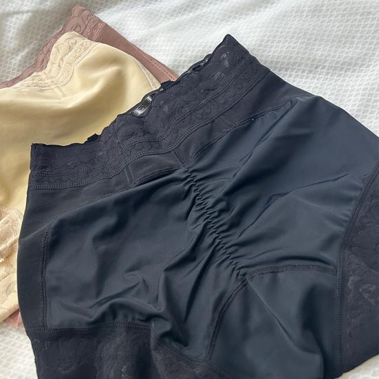 Шорты-подъюбник с кружевом с высокой посадкой для женщин, непрозрачные защитные шорты, женские мягкие трусы с полной посадкой