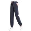 Women Winter Fall Pants Thick Plush Drawstring Elastic Waist Pockets Ankle Banded Thermal Cold Resistant Pure Color Loose Women Casual Harem Pants