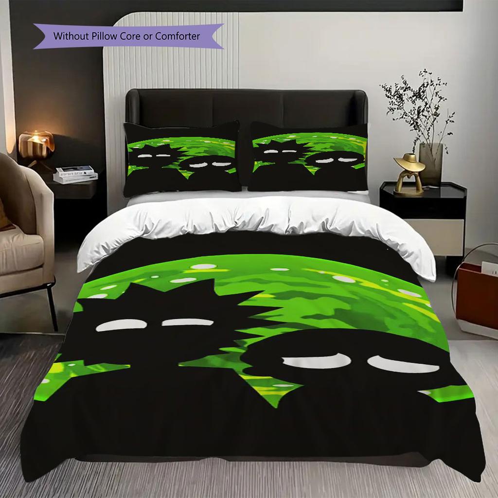Super soft Ricky and Morty 3-piece bedding set - 1 duvet cover, 2 pillowcases, skin-friendly and comfortable(Without Core)