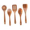5 штук деревянных ложек для приготовления пищи, кухонная утварь, гаджеты, деревянная посуда, многоразовые, с длинной ручкой