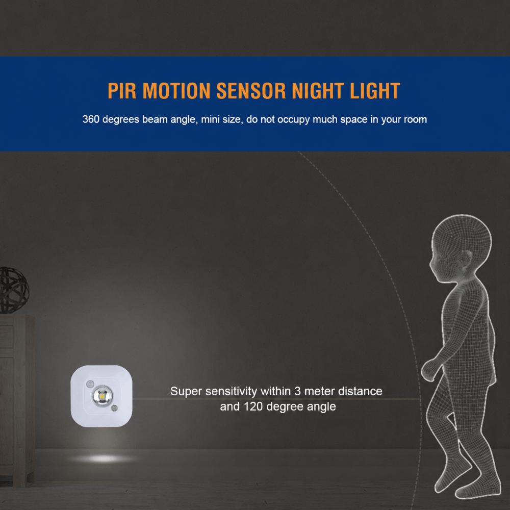 Battery Powered Motion Sensor Night Light Mini Size Cabinet Lamp Wardrobe Light  Closet