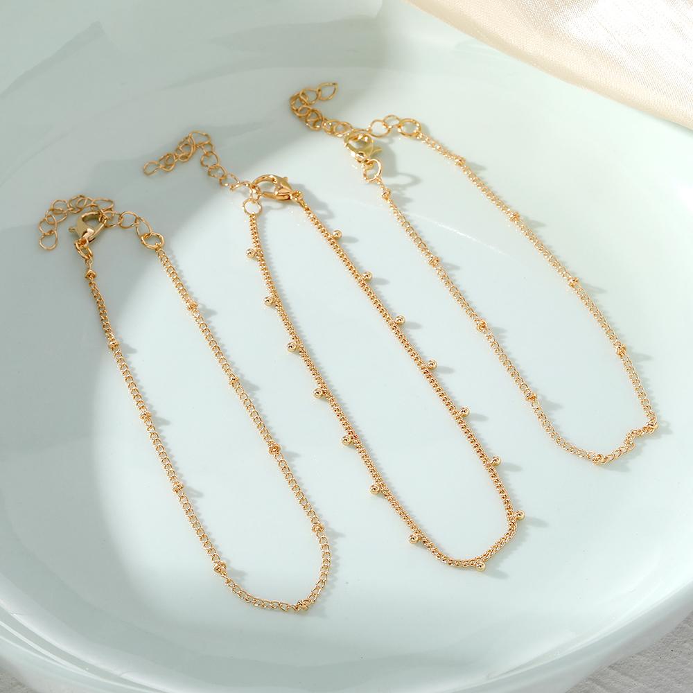 Круглый браслет-цепочка из бисера, набор из 3 браслетов-цепочек в богемном стиле, женские сексуальные аксессуары, роскошный кулон, подарочные аксессуары, пляжный ножной браслет