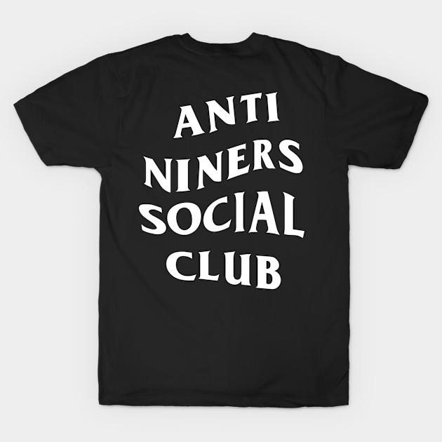 Азиатский размер Мужская черная футболка с принтом Anti Niners Social Club Печать методом термопереноса без вырезания Хлопковая футболка