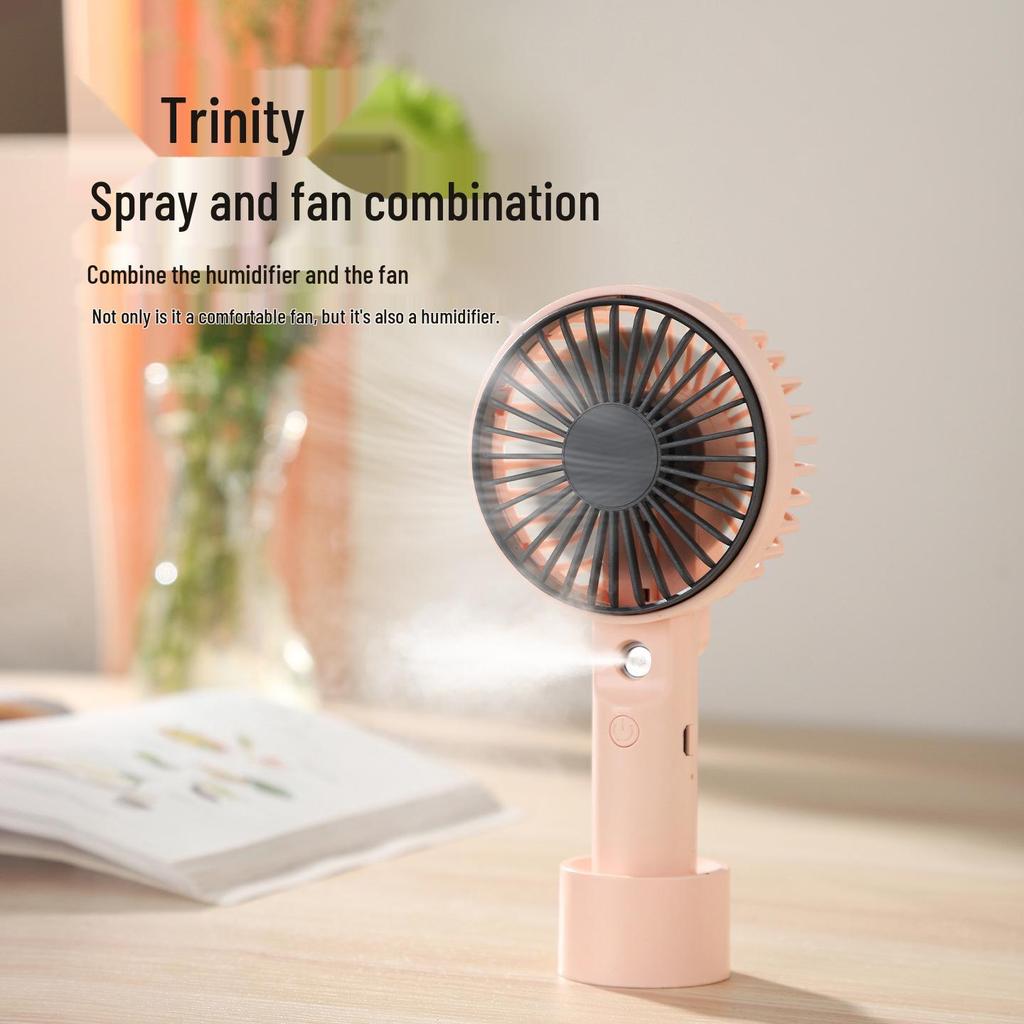 Cartoon Mini Handheld Humidifying Fan with USB Charging