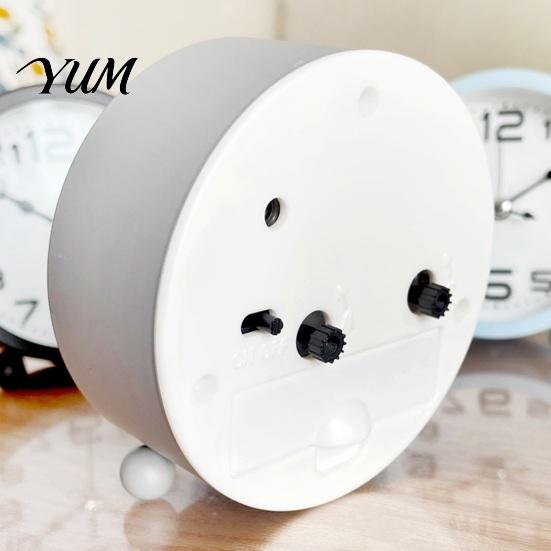 Electronic Alarm Clock Retro Metal with Night Light, Silent Movement Student Study Non-Ticking Clock, Modern Round Table for Kids Students