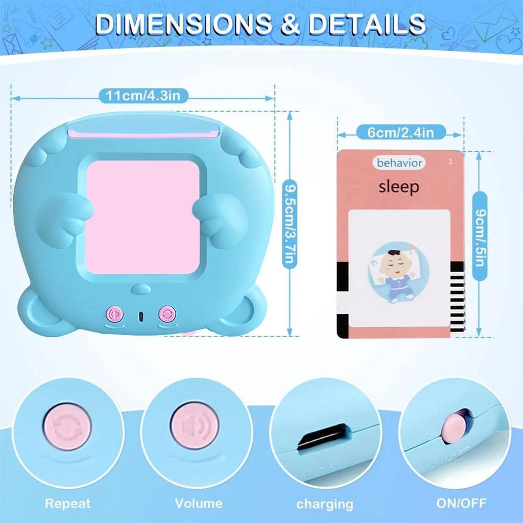 Baby Early Educational Talking Flash Cards Language Trainning Cards Sight Words for Toddler Montessori Toys Speech Christmas