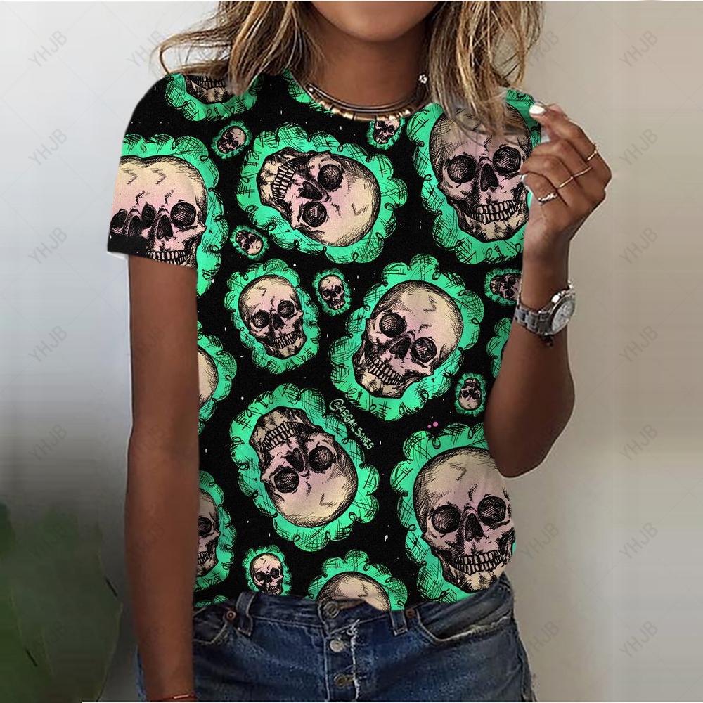 Summer O-Neck Casual Bohemian Print Ladies Tee Shirts Lion 3D Print T Shirt Women Fashion Loose Short Sleeve Tops Oversized