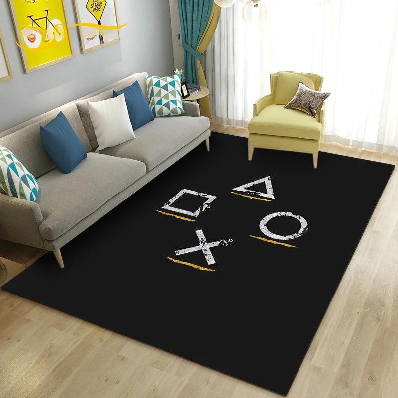 Cartoon Gamer Game Controller Carpet For Living Room Non Slip Parlour Sofa Large Area Rug Bedroom Kid Play Room Floor Mat