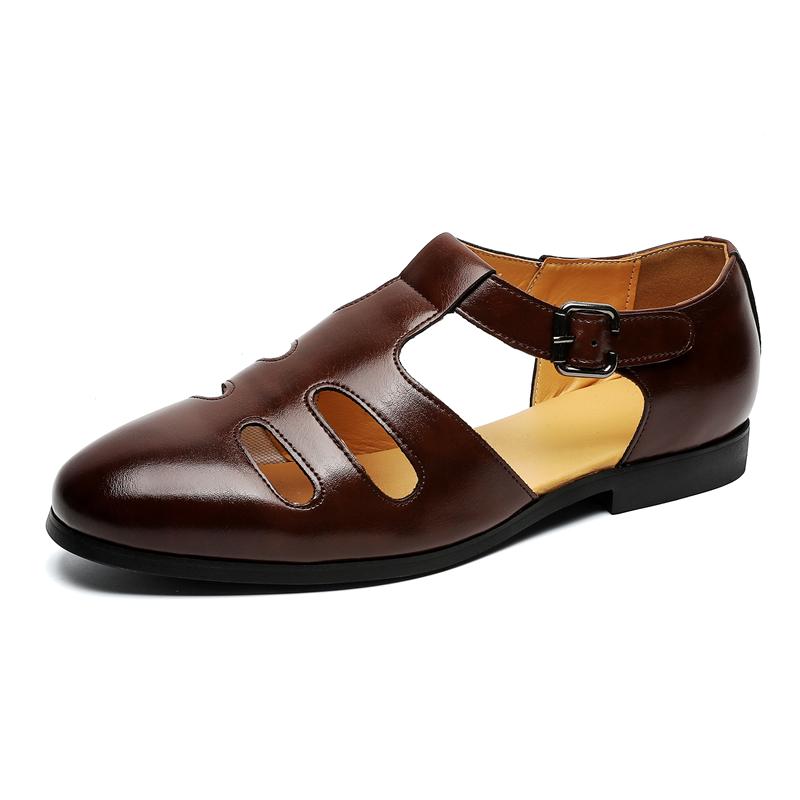 Модные летние мужские сандалии Модный минималистичный дышащий стиль Отдых на природе Вечеринка Повседневная офисная молодежная римская обувь Размер-46