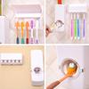 Plastic Bathroom Automatic Toothpaste Dispenser Toothbrush Holder